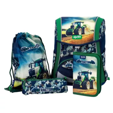 R- Iskolatáska szett 4 darabos Premium - Traktor