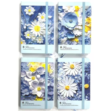 28 - Notesz gumis A6 Blue Flower - 5702-26