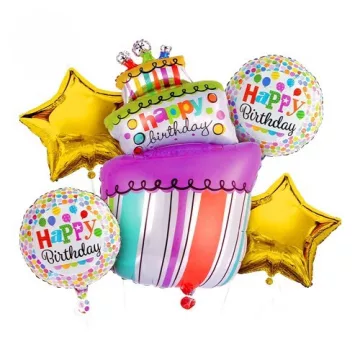 32- Party lufi Happy Birthday, 5 darabos - A37