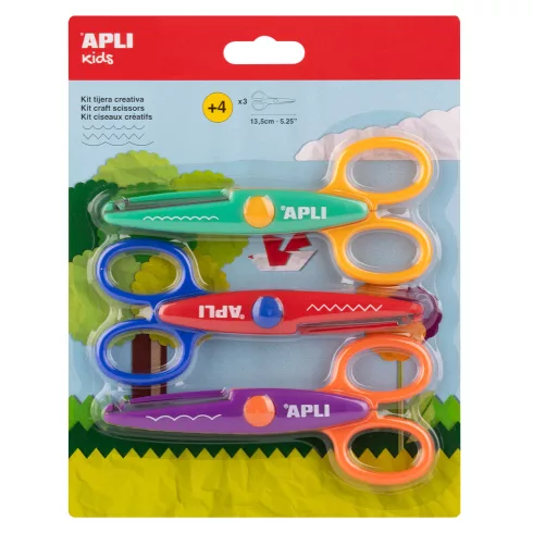 13- Olló Apli cikk-cakk 13,5 cm - 3 darabos