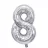 32- Party szám alakú lufi ezüst, 100 cm