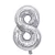 32- Party szám alakú lufi ezüst, 100 cm
