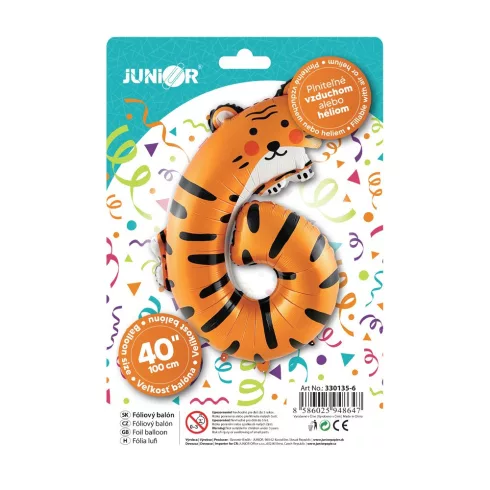 32- Party szám alakú lufi állatos, 100 cm