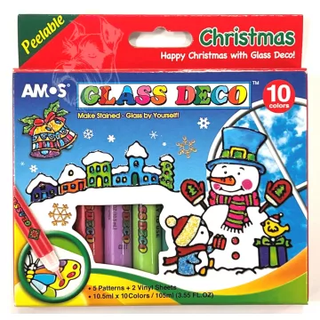 28-  Üvegfesték Amos 10 x 10,5 ml karácsonyi - GD10P10-CH