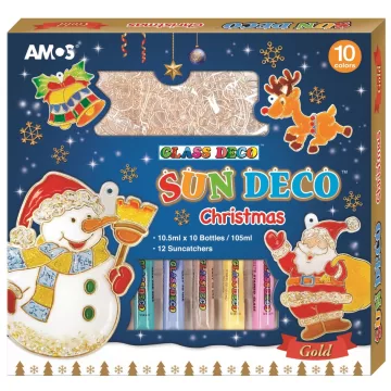   R- Üvegfesték szett Amos 10 x 10,5 ml karácsonyi + 12 sablon 