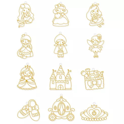 R- Üvegfesték szett Amos 10 x 10,5 ml Princess + 12 sablon 