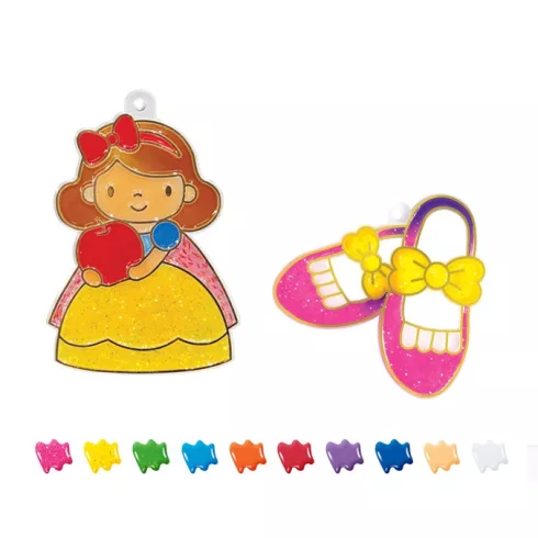 R- Üvegfesték szett Amos 10 x 10,5 ml Princess + 12 sablon 