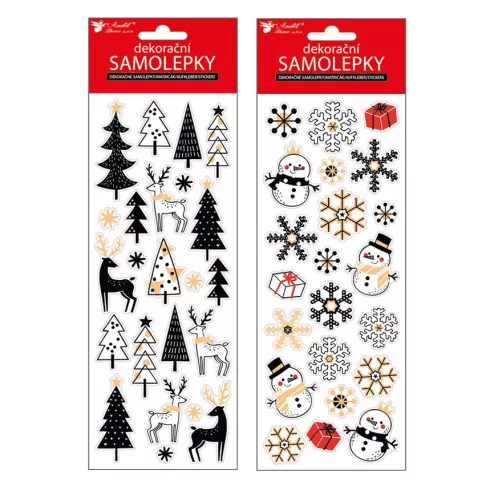 36- Karácsonyi matrica 3D 10,5x30,5 cm - 2 mintával