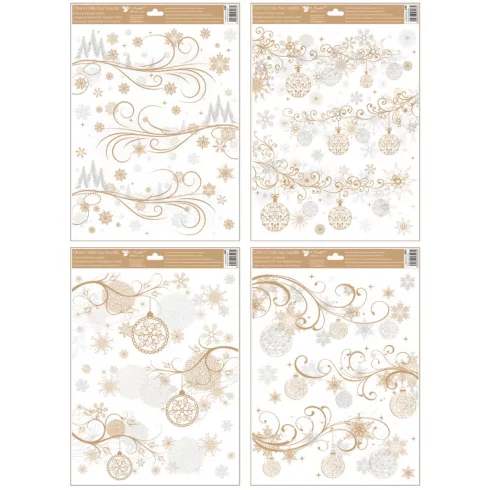 36- Karácsonyi ablakmatrica Glitteres 30 x 42 cm 4 mintával - 240