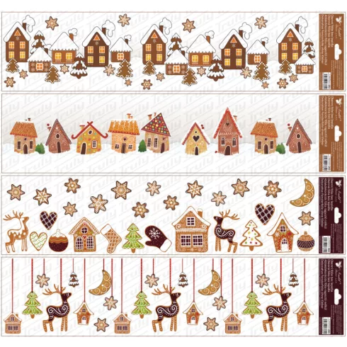 36- Karácsonyi ablakmatrica 64 x 15 cm 4 mintával - 253
