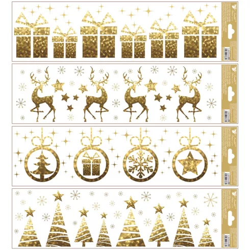 36- Karácsonyi ablakmatrica Glitteres 64 x 15 cm 4 mintával - 256