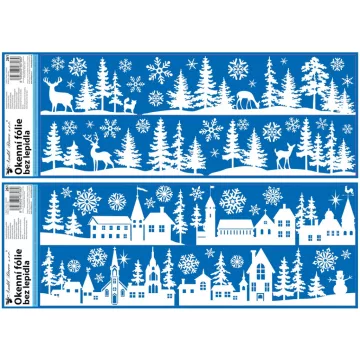   36- Karácsonyi ablakmatrica Glitteres 21 x 60 cm 2 mintával - 261