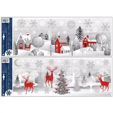   36- Karácsonyi ablakmatrica Glitteres 21 x 60 cm 2 mintával - 274