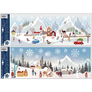   36- Karácsonyi ablakmatrica Glitteres 21 x 60 cm 2 mintával - 275