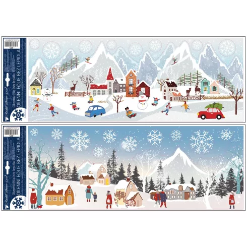 36- Karácsonyi ablakmatrica Glitteres 21 x 60 cm 2 mintával - 275