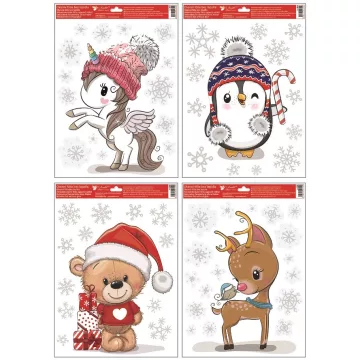   36- Karácsonyi ablakmatrica Glitteres 30 x 42 cm 4 mintával - 285