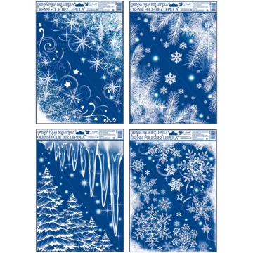   36- Karácsonyi ablakmatrica Glitteres 38 x 30 cm 4 mintával - 339