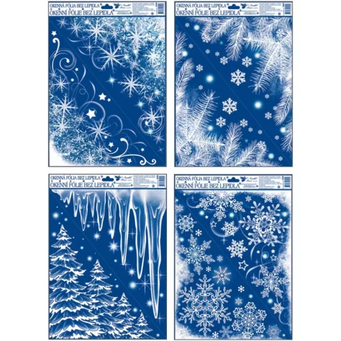 36- Karácsonyi ablakmatrica Glitteres 38 x 30 cm 4 mintával - 339