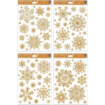   36- Karácsonyi ablakmatrica 27 x 20 cm 4 mintával - 464 arany