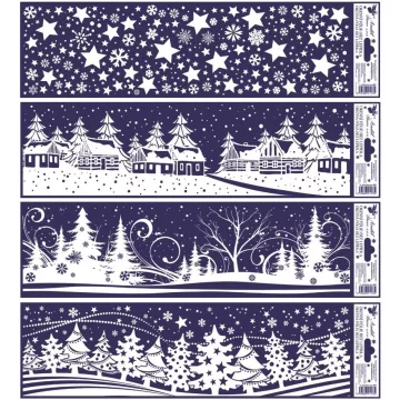 36- Karácsonyi ablakmatrica 42 x 12 cm 4 mintával - 467