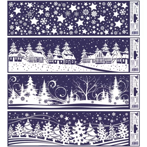 36- Karácsonyi ablakmatrica 42 x 12 cm 4 mintával - 467