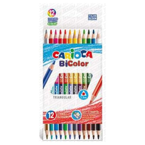 32- Színes ceruza Carioca 12 darabos BiColor kétvégű - 42991