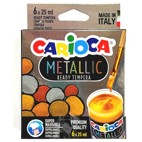32- Tempera Carioca tégelyes 6 x 25 ml  Metál - KO026 
