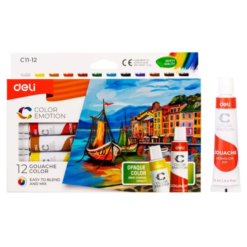 14- Tempera tubusos Deli Color Emotion 12 x 12 ml. - DEC11-12