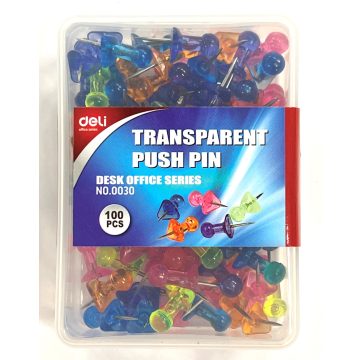 14 - Push pin Deli 100 darabos, műanyag dobozban - 0030