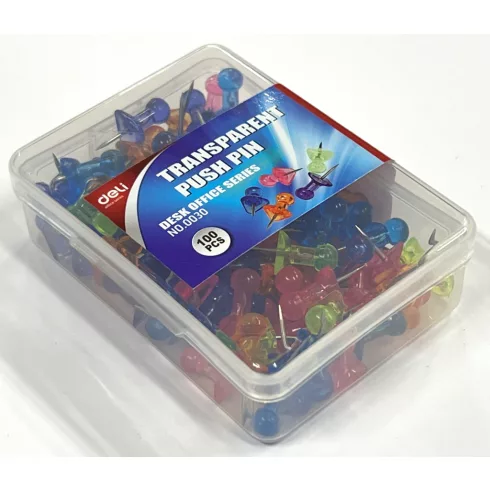 14 - Push pin Deli 100 darabos, műanyag dobozban - 0030