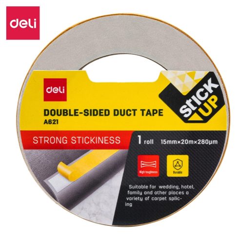 08- Ragasztószalag Deli szövetes kétoldalas 15mm/20m barna - A621