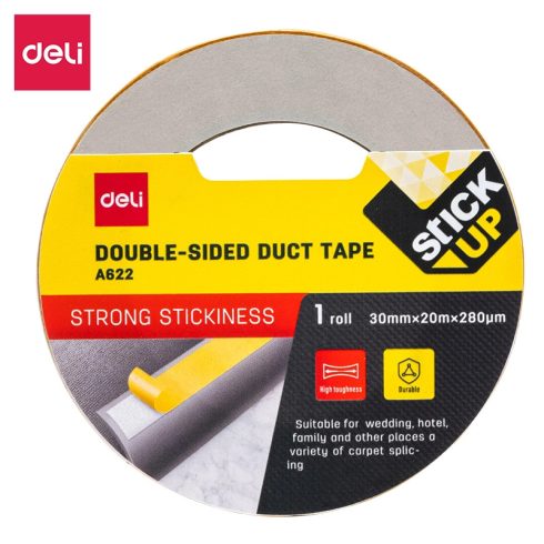 08- Ragasztószalag Deli szövetes kétoldalas 30mm/20m barna - A622