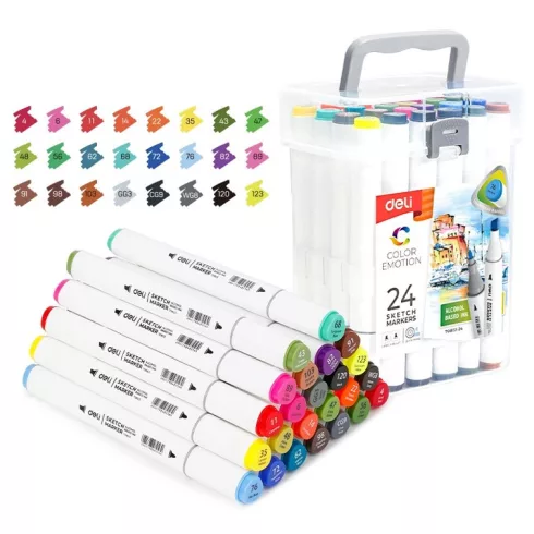 14- Sketch marker Deli kétvégű 24 darabos - 70803-24