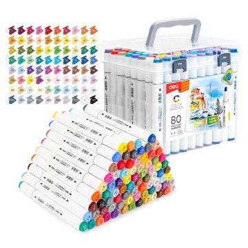 14- Sketch marker Deli kétvégű 80 darabos - 70803-80