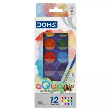 28- Vízfesték Doms 12 darabos + ecset - 80550