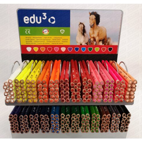 26- Edu3 háromszögletű Jumbo színes ceruza display 288 darabos