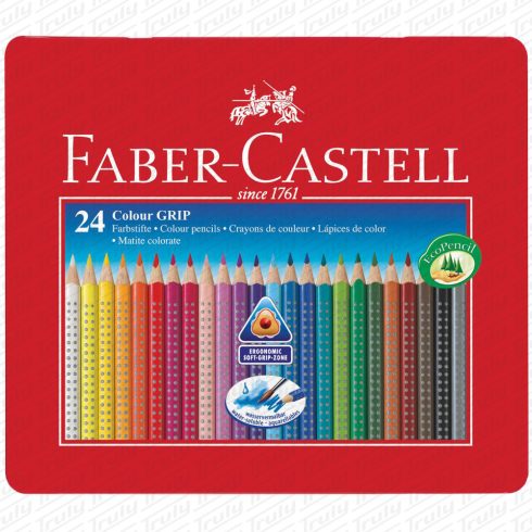 18- Faber Castell színes ceruza Grip 24 darabos fém dobozban
