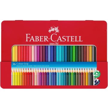   18- Színes ceruza Faber-Castell Grip 36 darabos fém dobozban