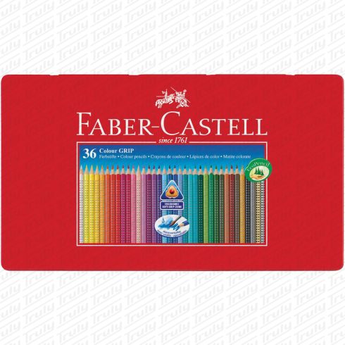 18- Színes ceruza Faber-Castell 36 darabos Grip 2001 fém dobozban