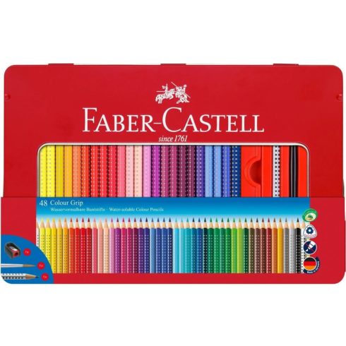 18- Színes ceruza Faber-Castell Grip 48 darabos fém dobozban
