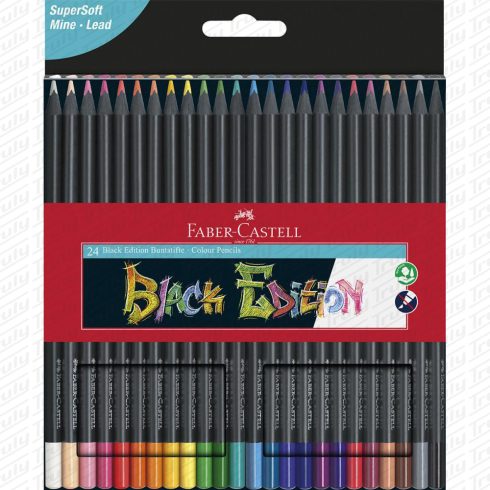 18- Színes ceruza Faber-Castell 24 darabos Black Edition - 116424