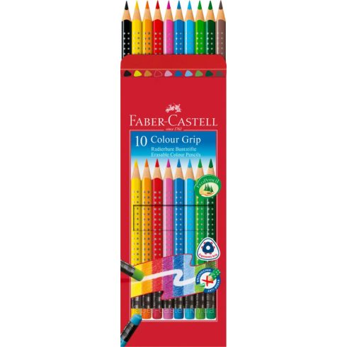 18- Színes ceruza Faber-Castell 10 darabos Grip radíros - 116613