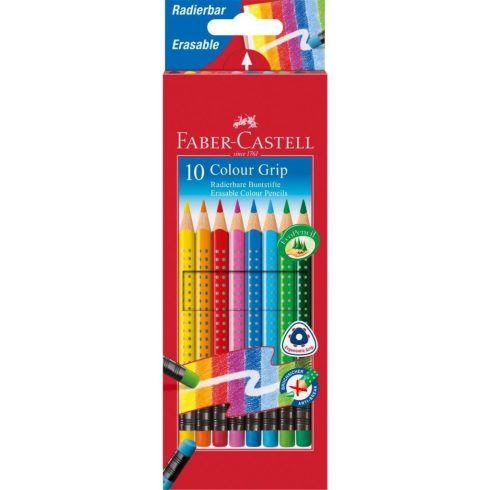 18- Színes ceruza Faber-Castell 10 darabos Grip radíros - 116613