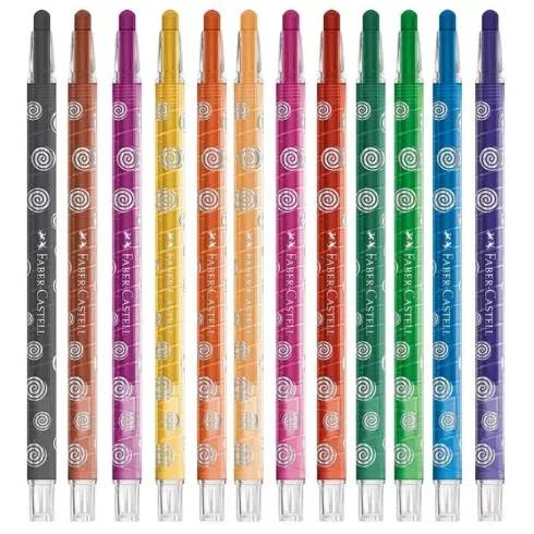18- Zsírkréta Faber-Castell 12 darabos Twist kitekerhető 