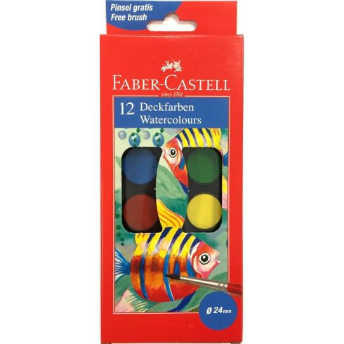 18- Vízfesték Faber-Castell 12 színű kisgombos - 125017