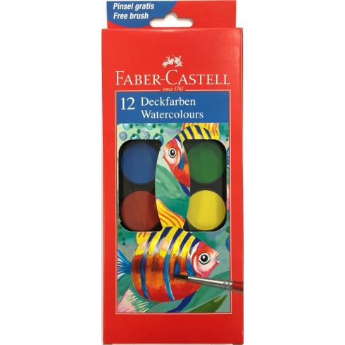 18- Vízfesték Faber-Castell 12 színű nagygombos - 125018