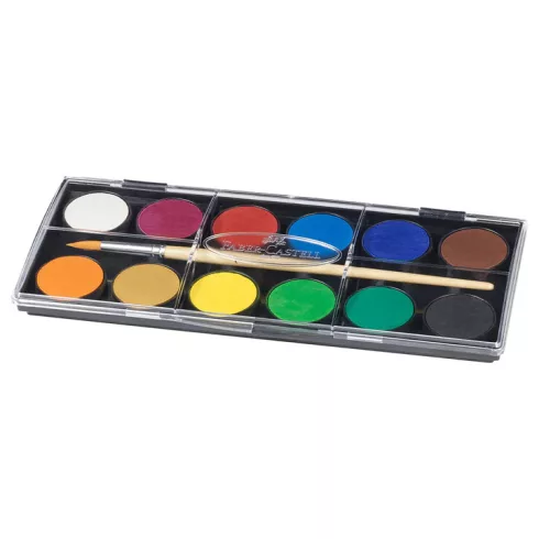 18- Vízfesték Faber-Castell 12 darabos, nagygombos - 125018