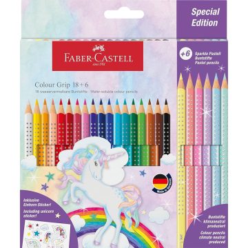   18- Színes ceruza Faber-Castell 18+6 darabos Grip+Sparkle - 201543