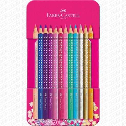 18- Színes ceruza Faber-Castell 12 darabos Sparkle fém dobozban - 201737