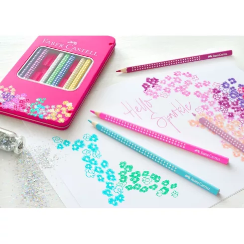 18- Színes ceruza Faber-Castell 12 darabos Sparkle fém dobozban - 201737